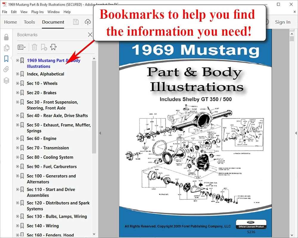 1969 mustang body parts diagram