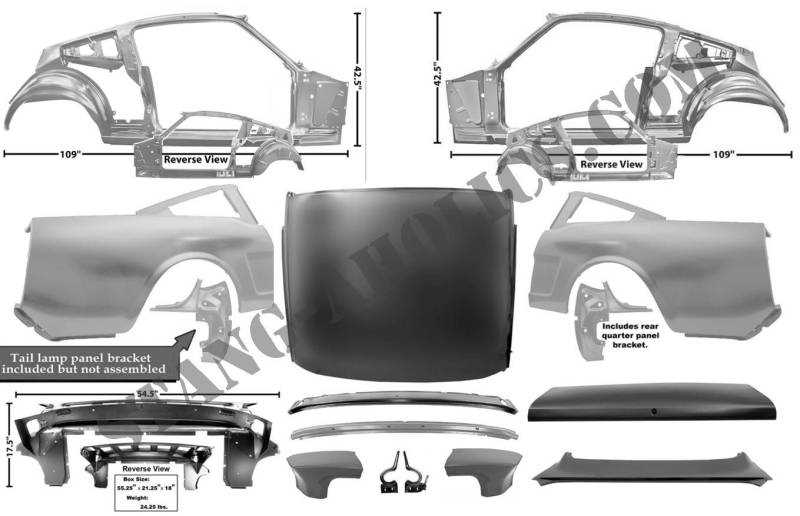 1969 mustang body parts diagram