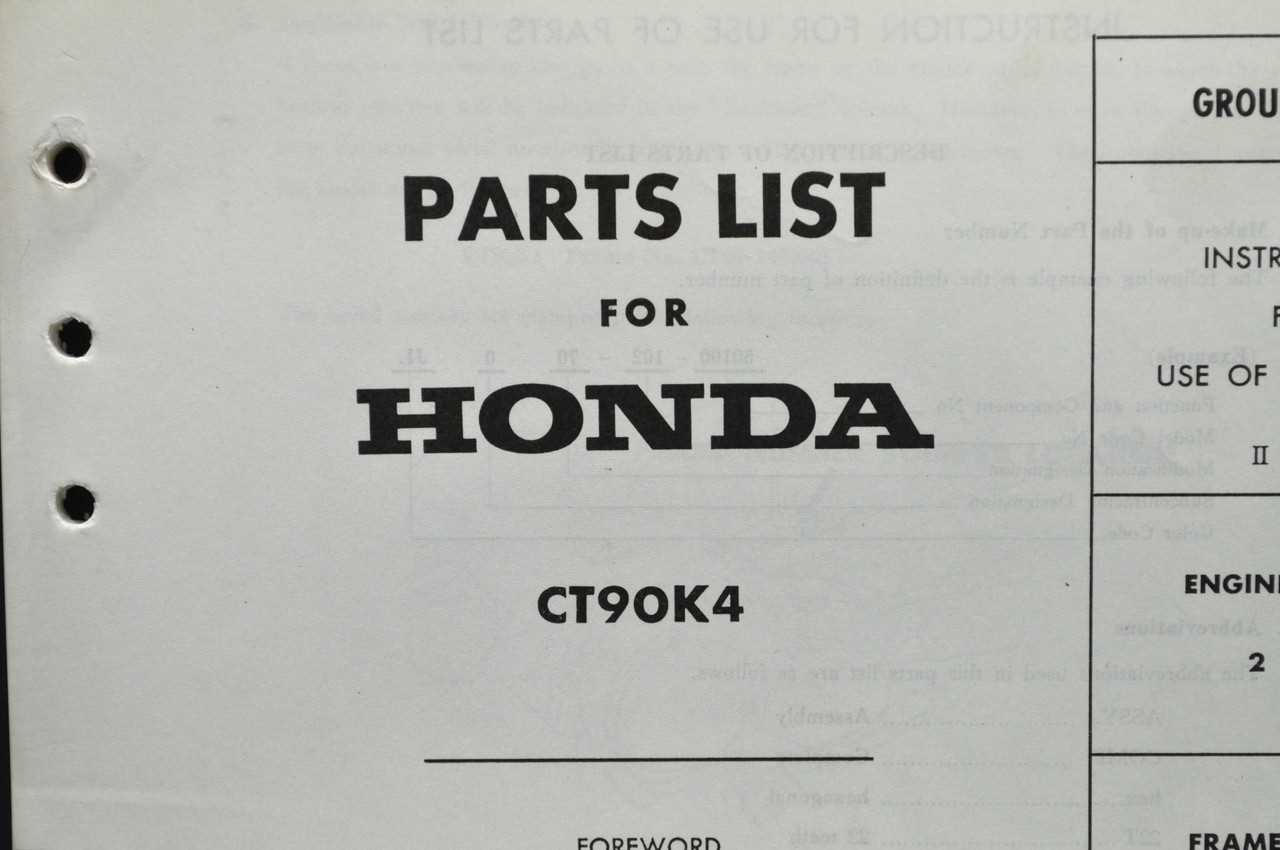 1972 honda ct90 parts diagram
