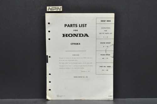1972 honda ct90 parts diagram