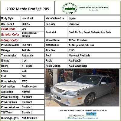 2001 mazda protege parts diagram