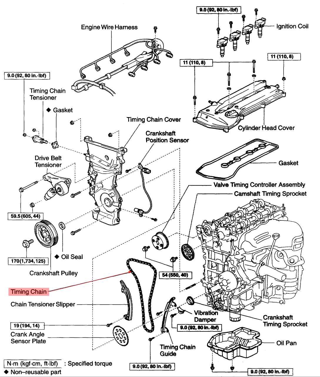 2004 toyota camry engine parts diagram