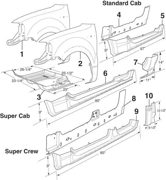 2005 ford f150 body parts diagram