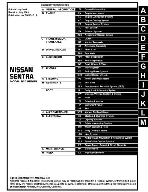 2005 nissan sentra parts diagram