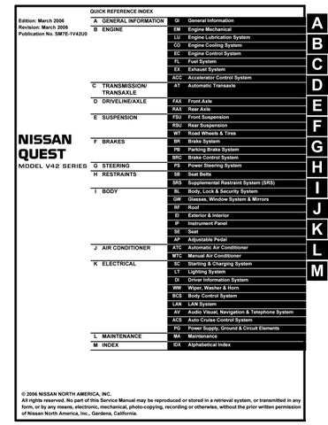 2007 nissan quest parts diagram