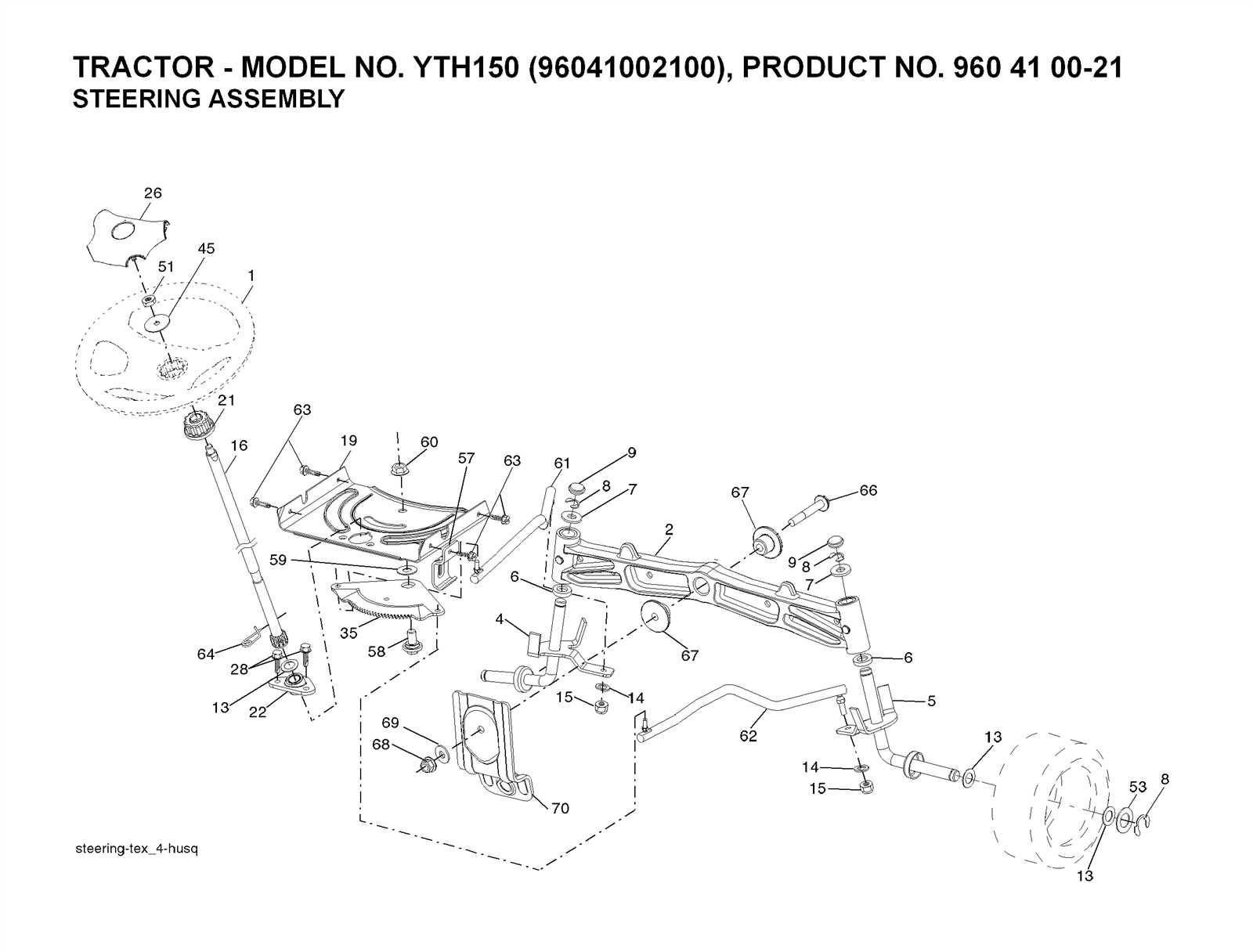 husqvarna yth 150 parts diagram
