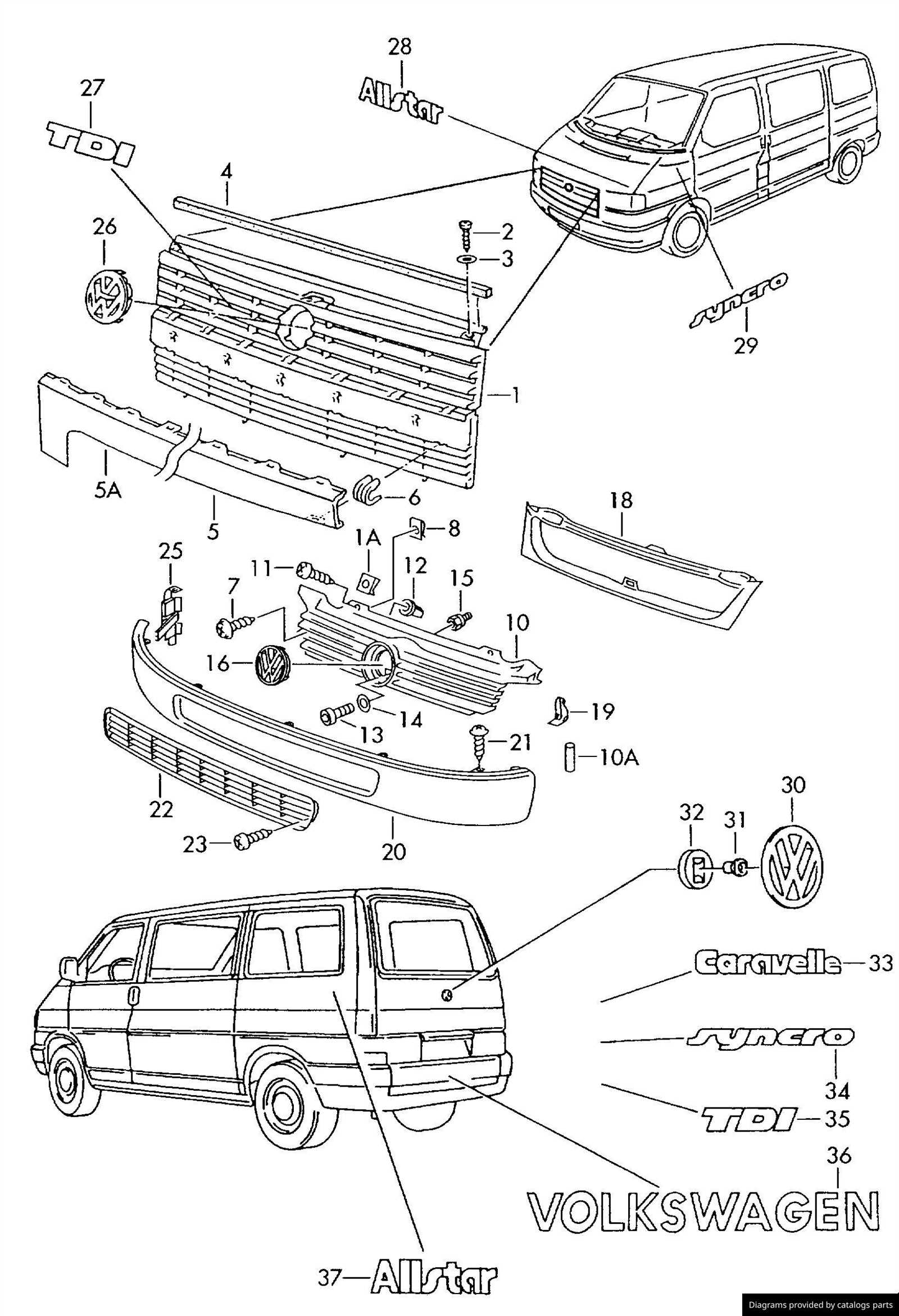 vw t4 parts diagrams