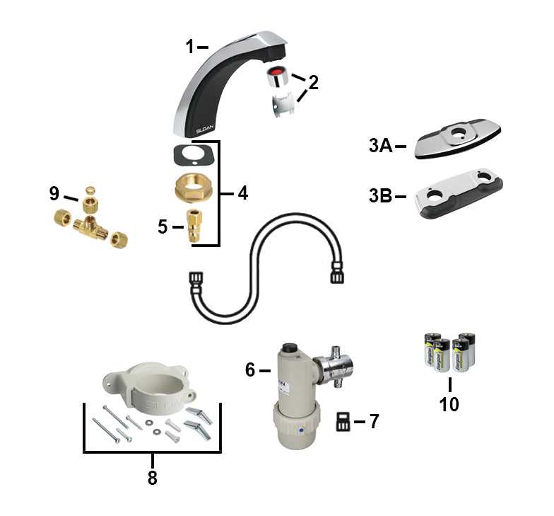 diagram of faucet parts