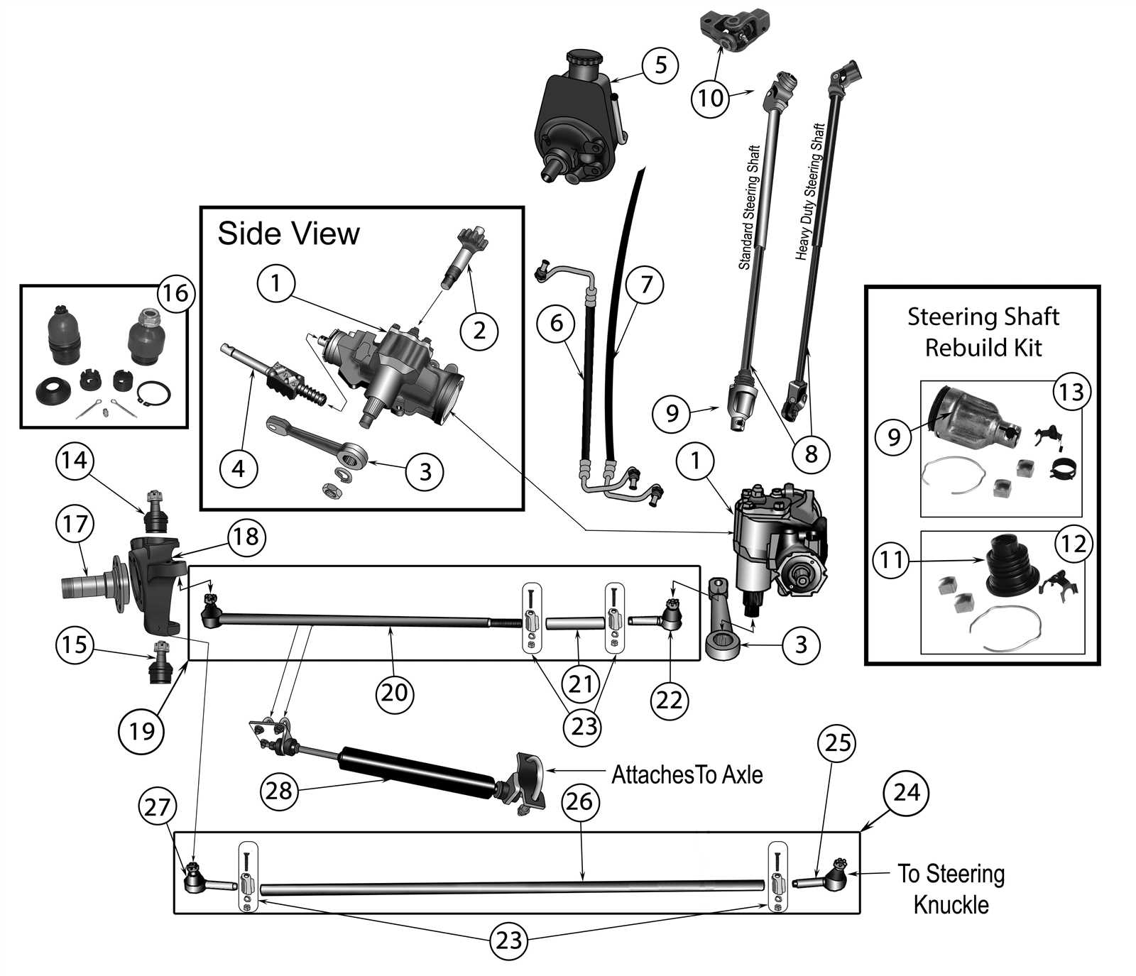 jeep steering parts diagram