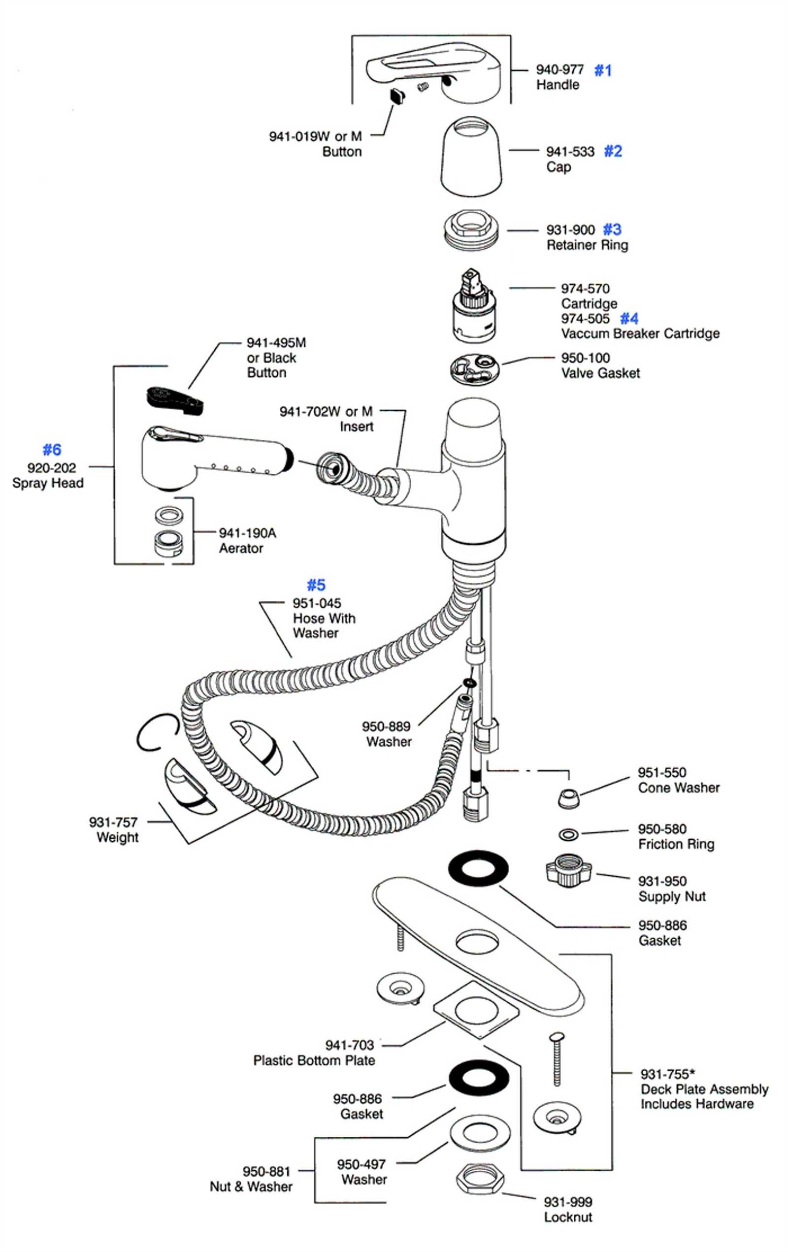 pegasus shower faucet parts diagram