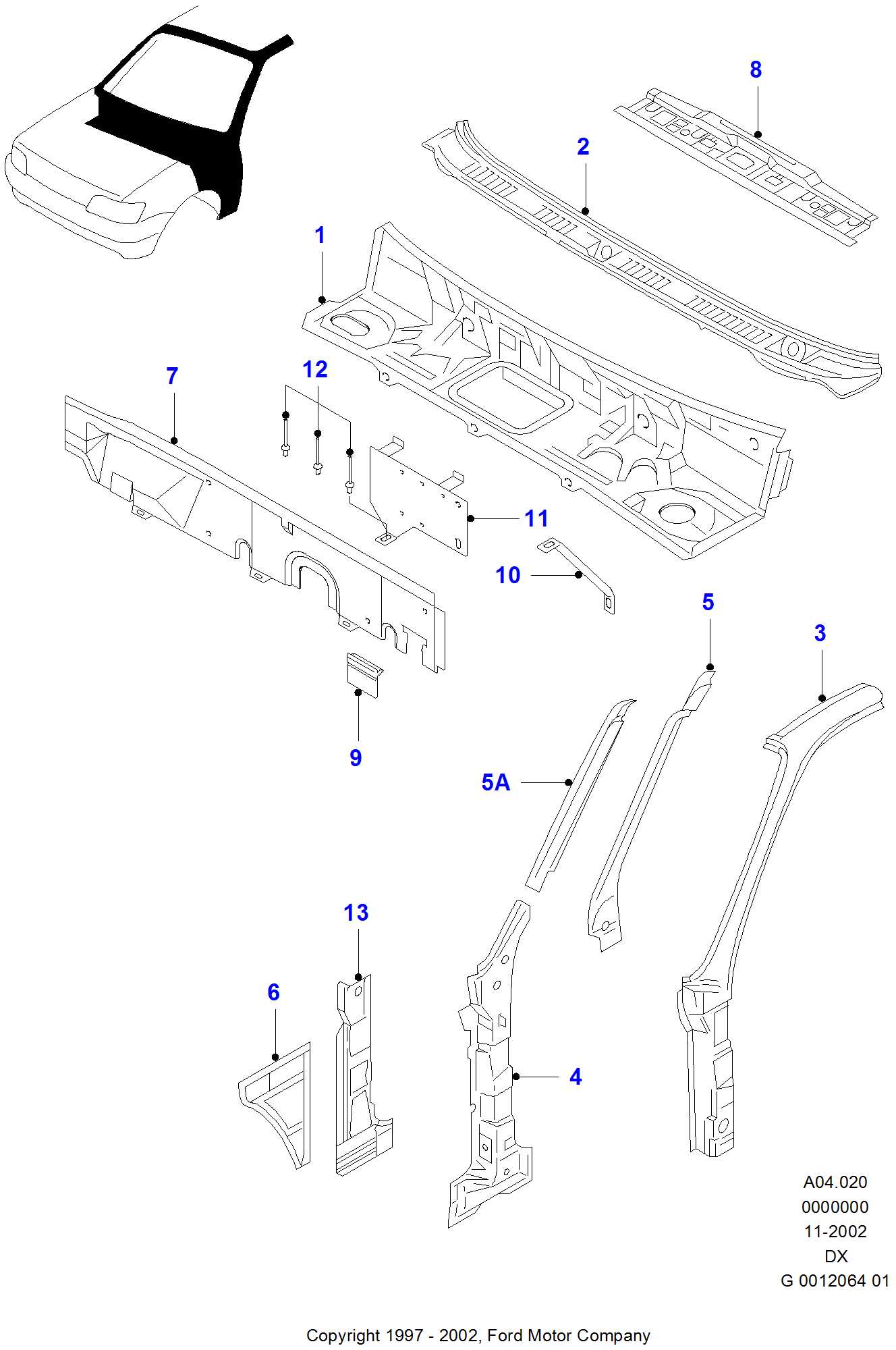 2013 ford fiesta parts diagram