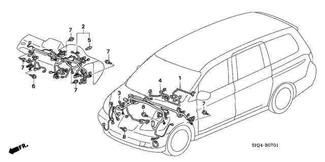 2007 honda odyssey engine parts diagram