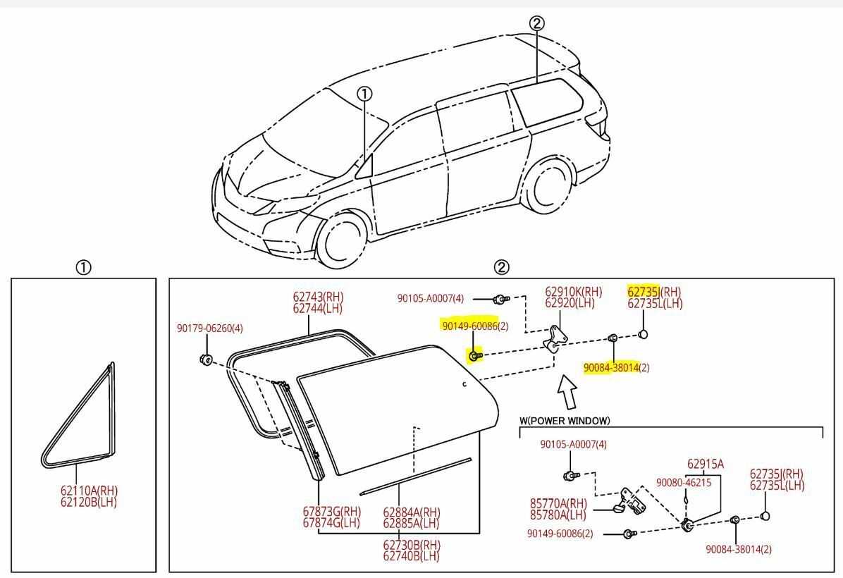 2011 toyota sienna parts diagram