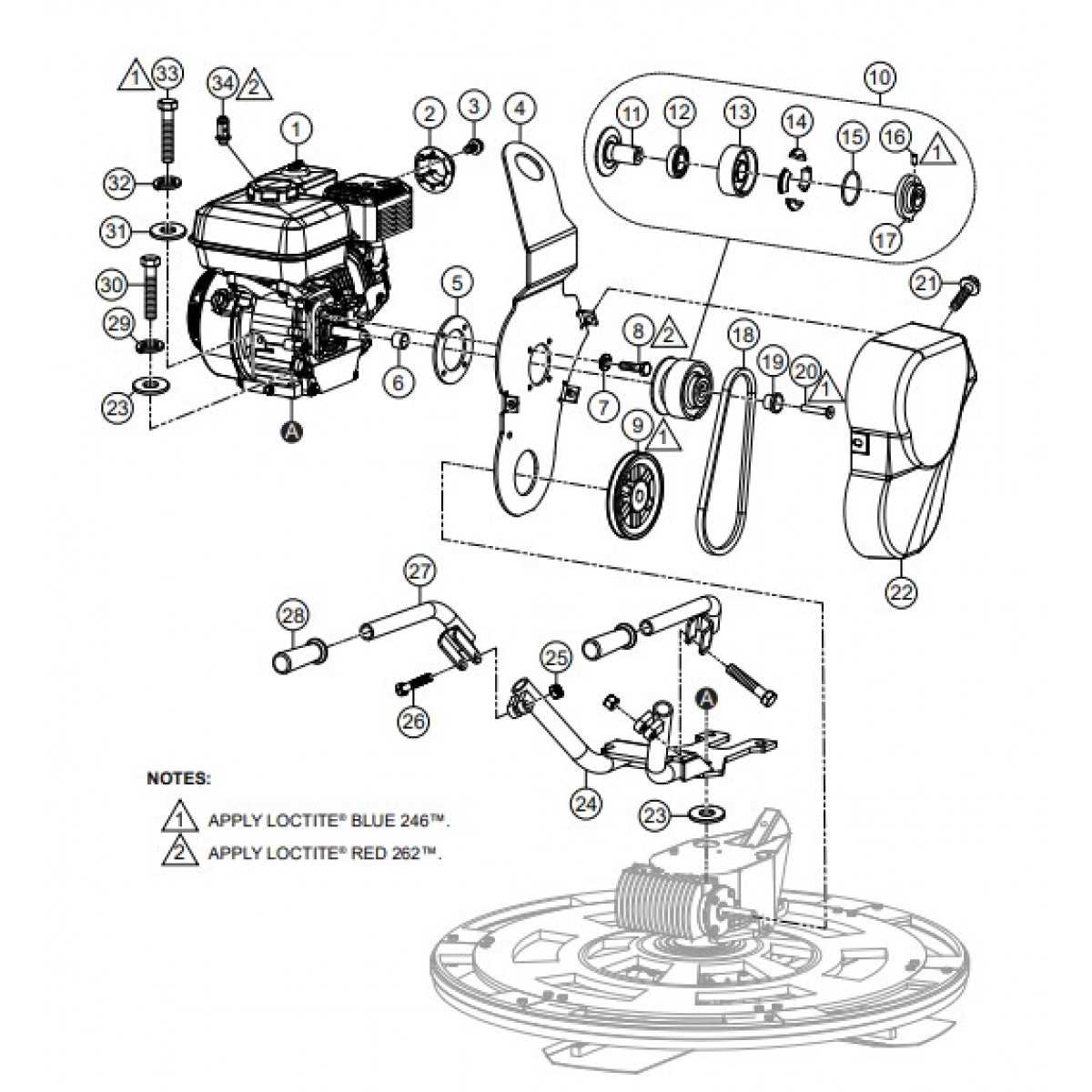 whiteman power trowel   parts diagram