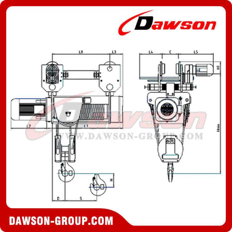 4 part crane block reeving diagram