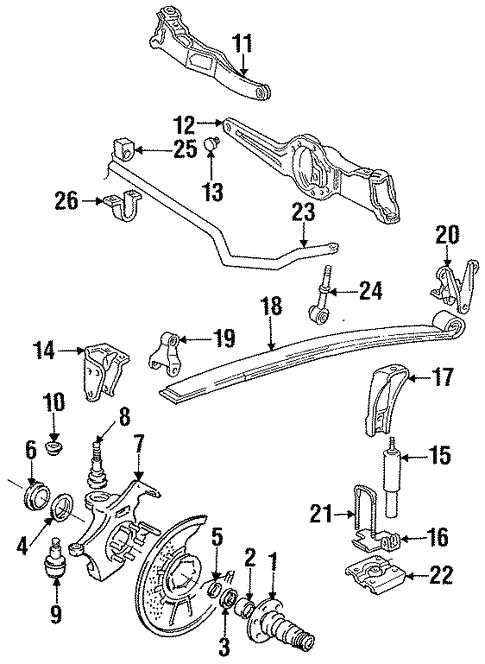 4x4 front ford f250 front axle parts diagram