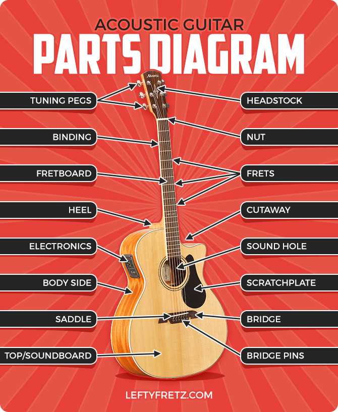 acoustic electric guitar parts diagram