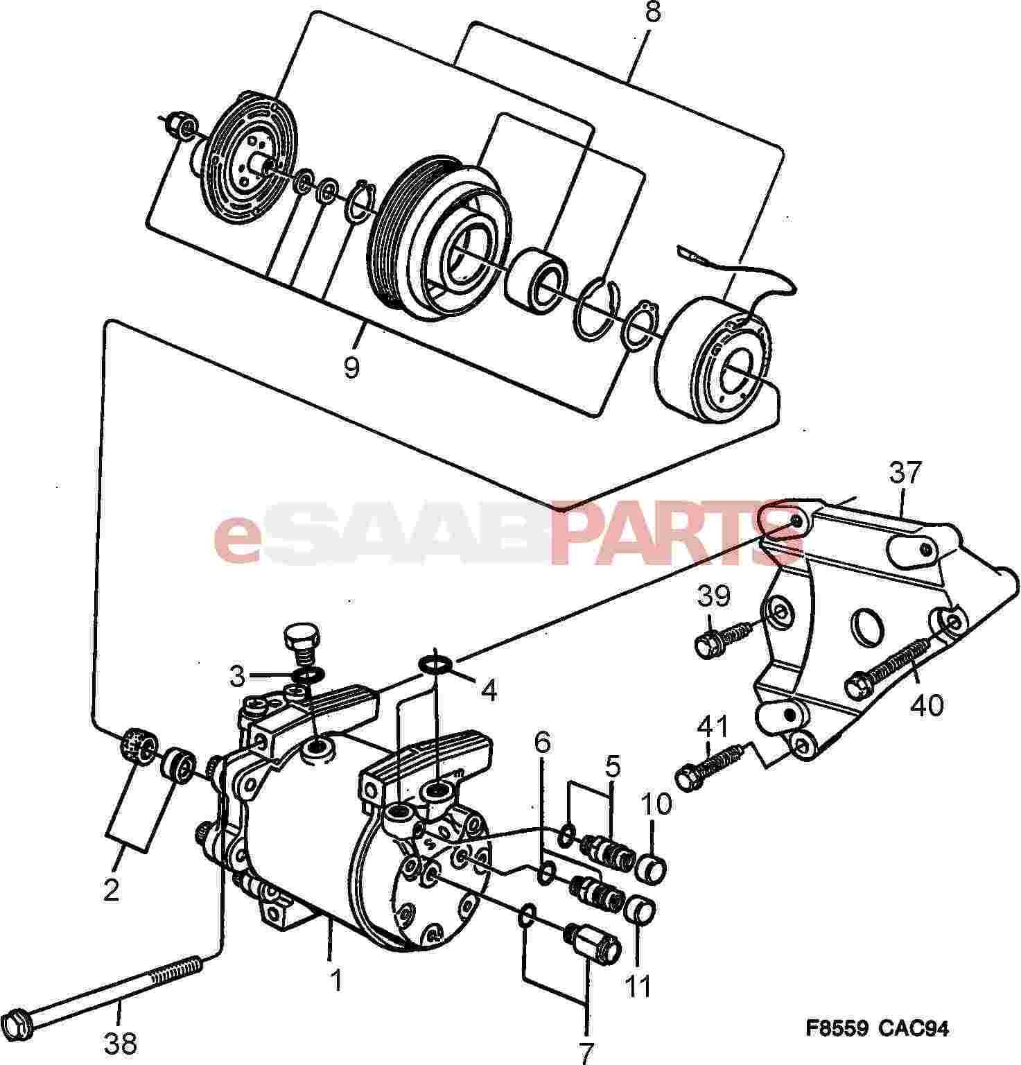 air conditioner compressor parts diagram