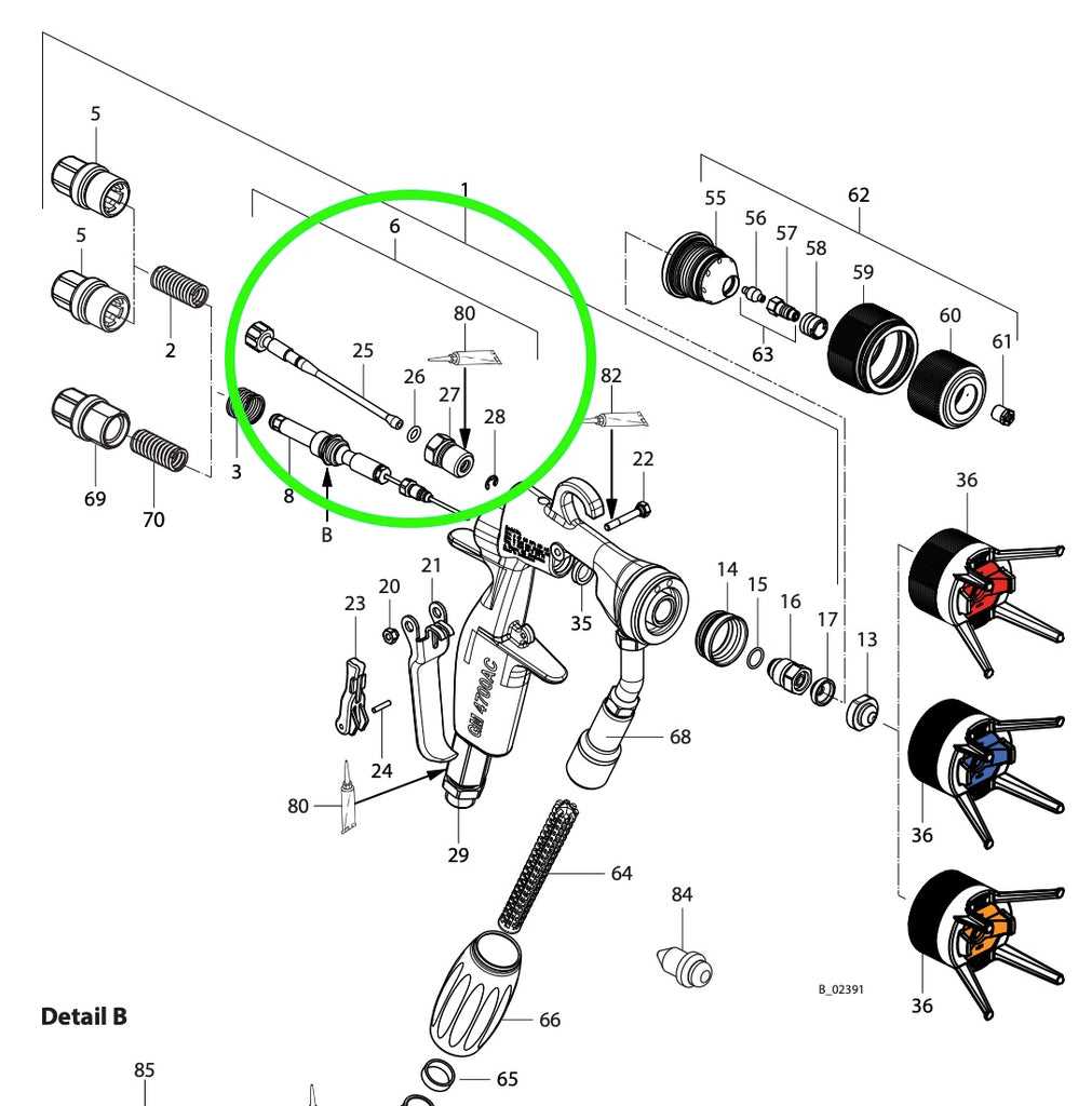 airless spray gun parts diagram
