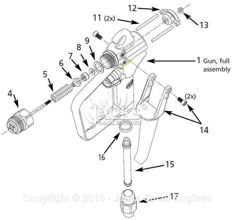 airless spray gun parts diagram