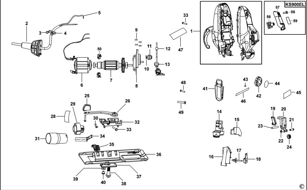 black and decker jigsaw parts diagram