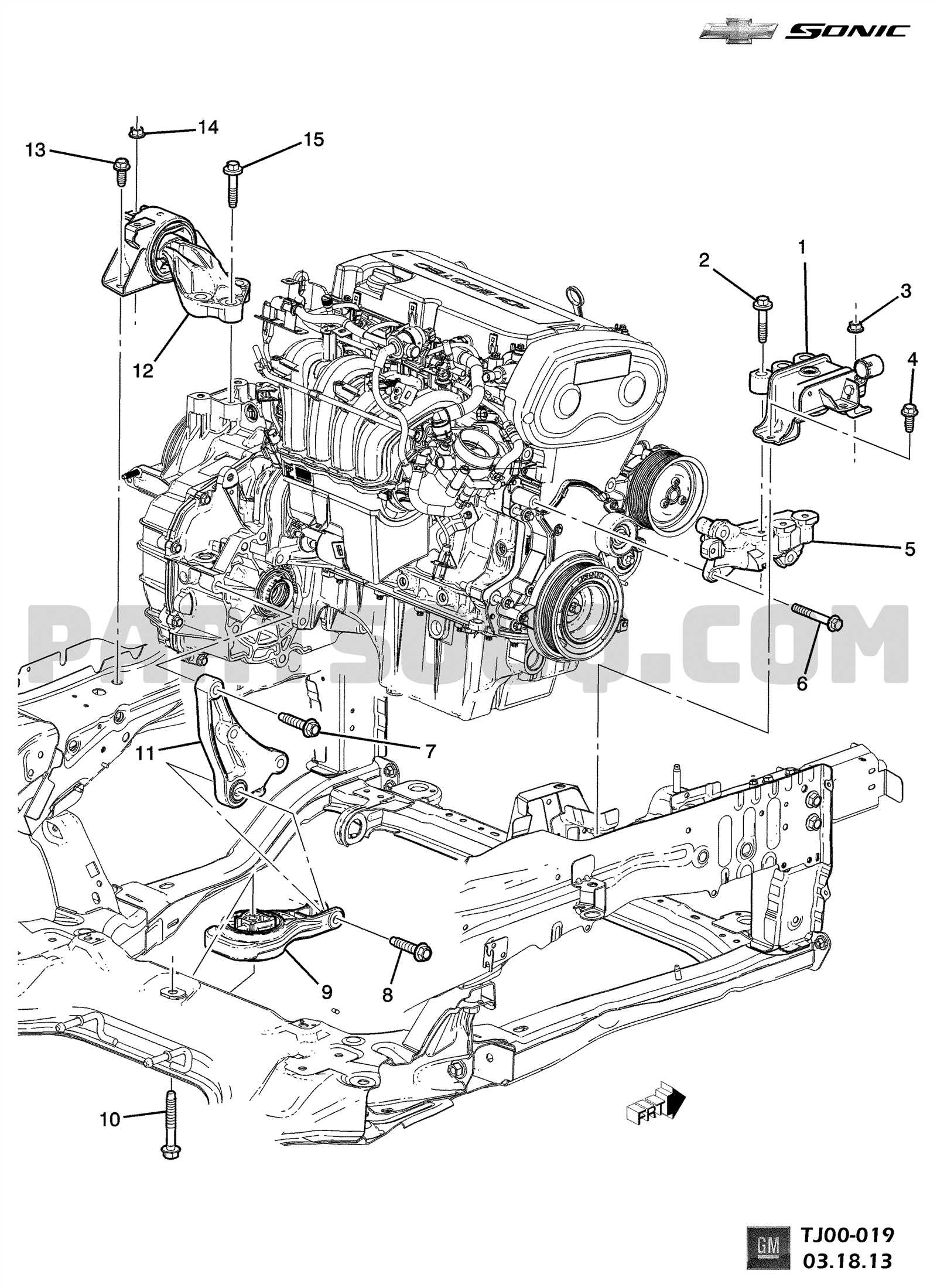 chevy sonic engine parts diagram