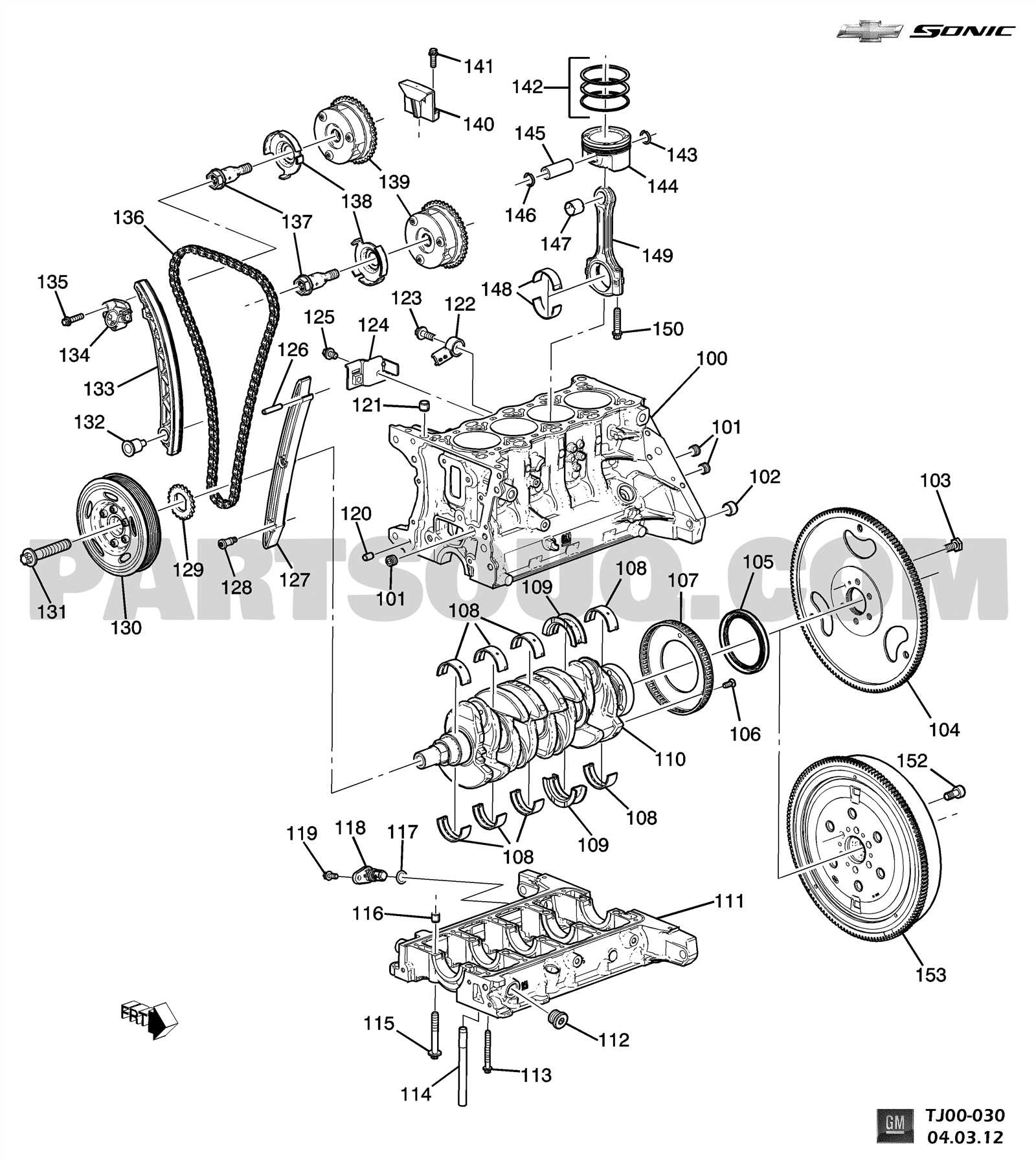 chevy sonic engine parts diagram