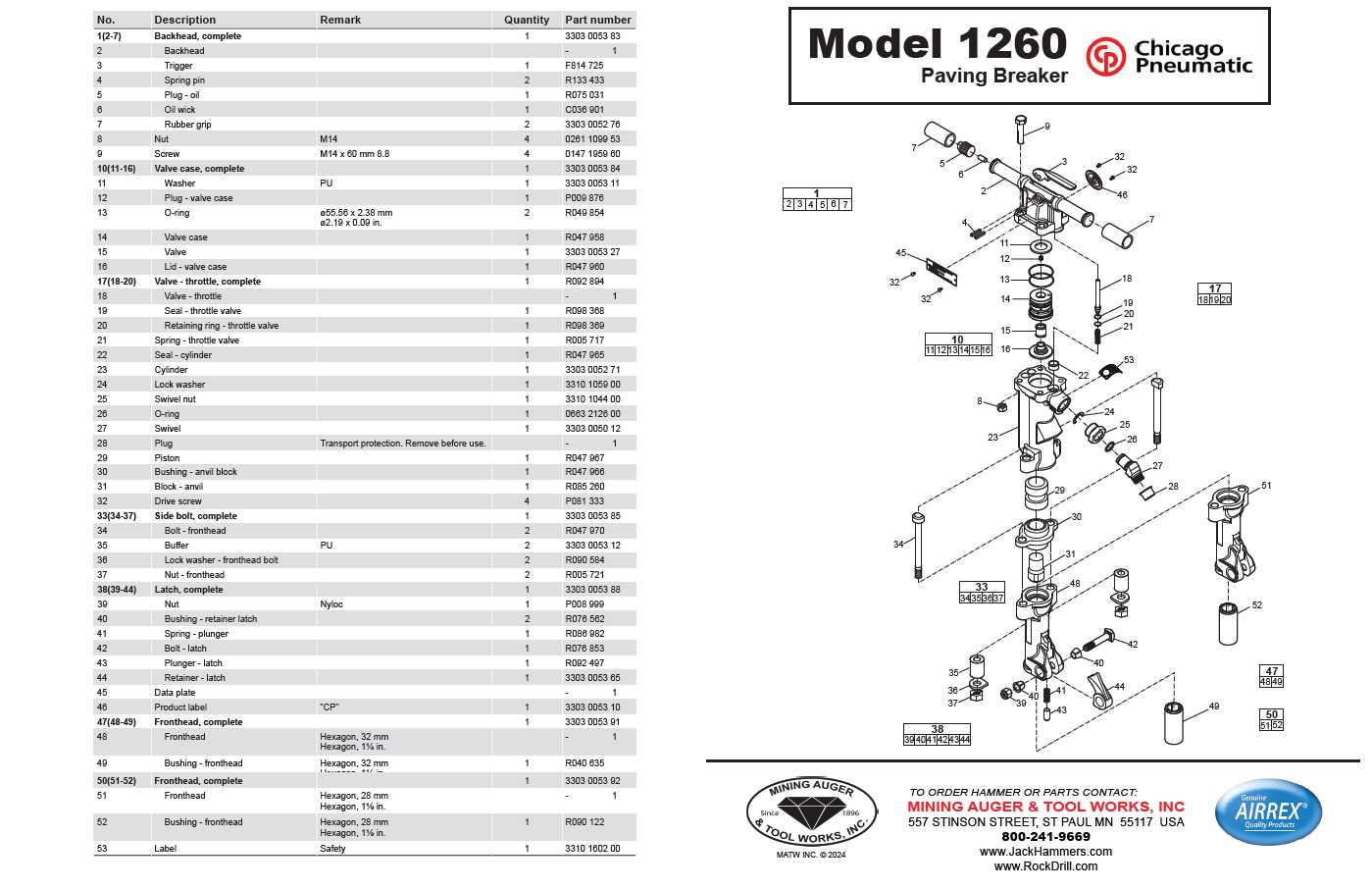 chicago pneumatic parts diagram