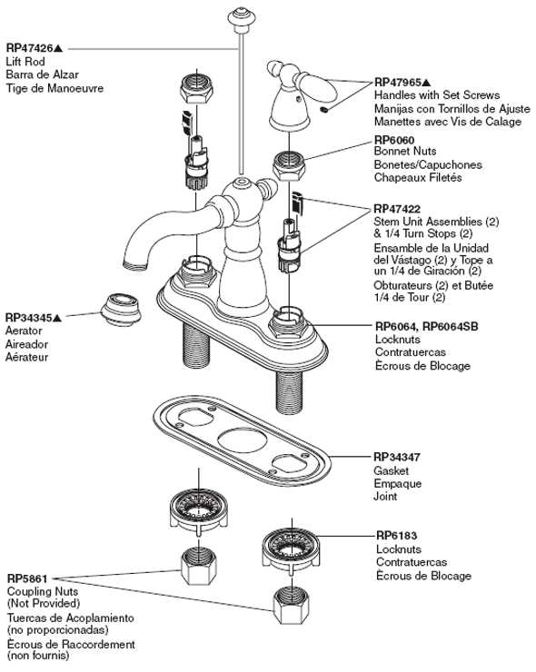 delta faucet parts diagram