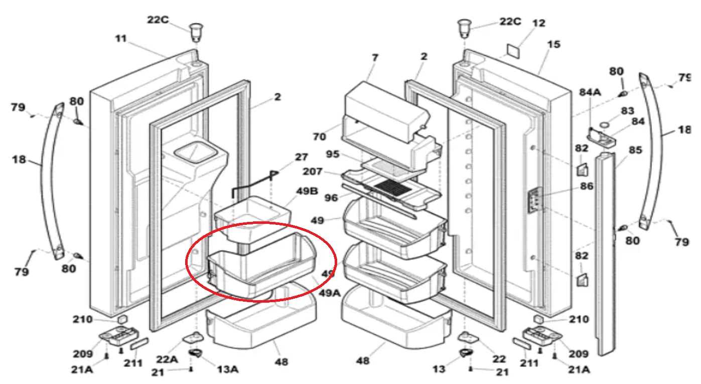 frigidaire gallery refrigerator parts diagram