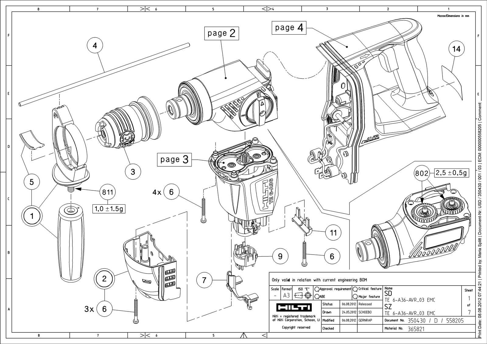 hilti te 3000 avr parts diagram