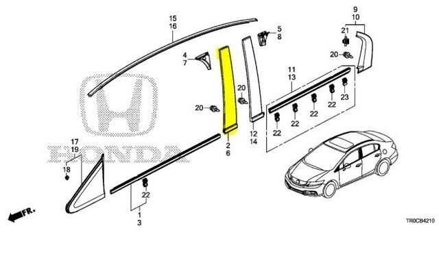 honda civic door parts diagram