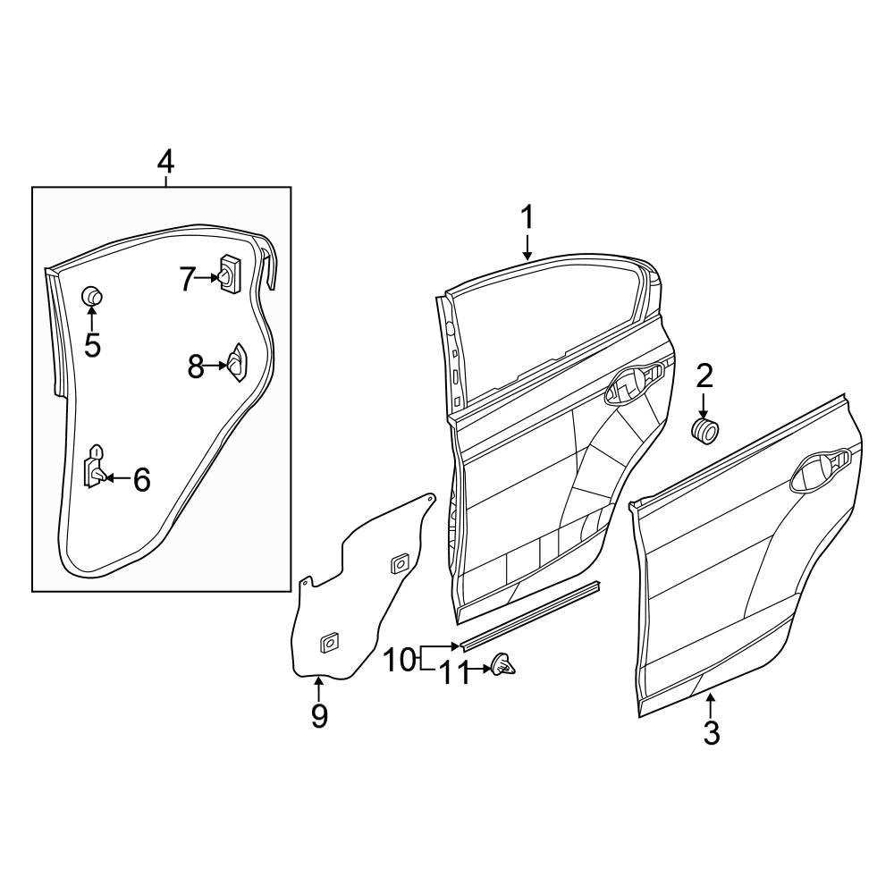 honda civic door parts diagram