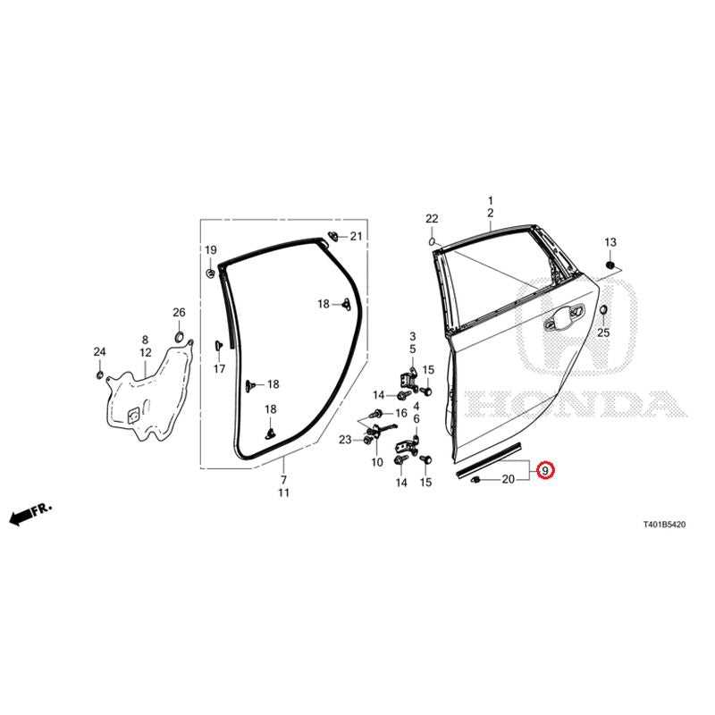 honda civic door parts diagram