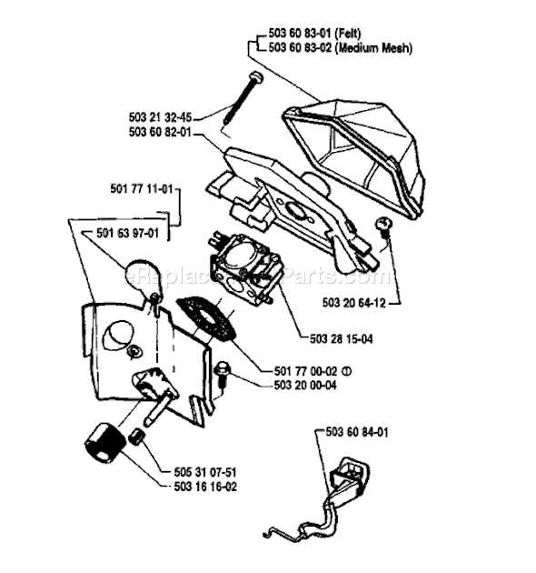 husqvarna 55 chainsaw parts diagram