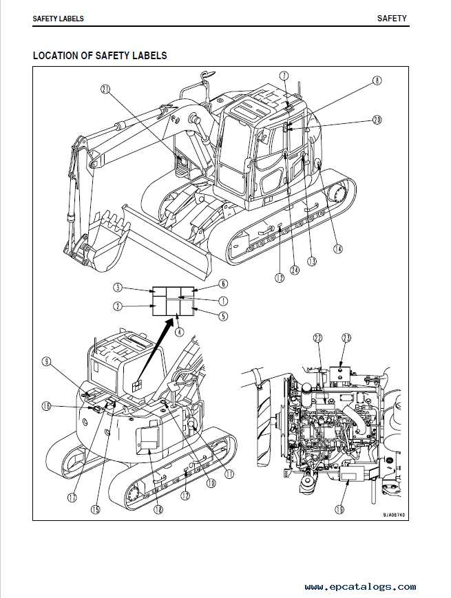 komatsu excavator parts diagram