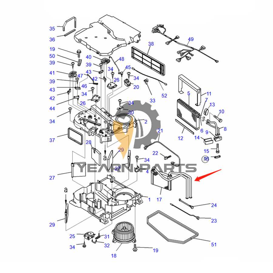 komatsu excavator parts diagram