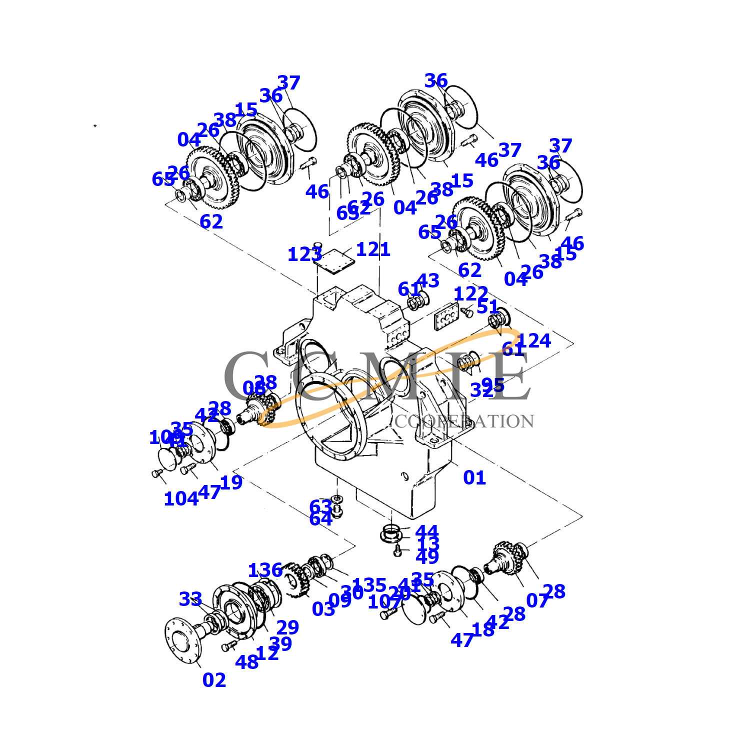 komatsu excavator parts diagram