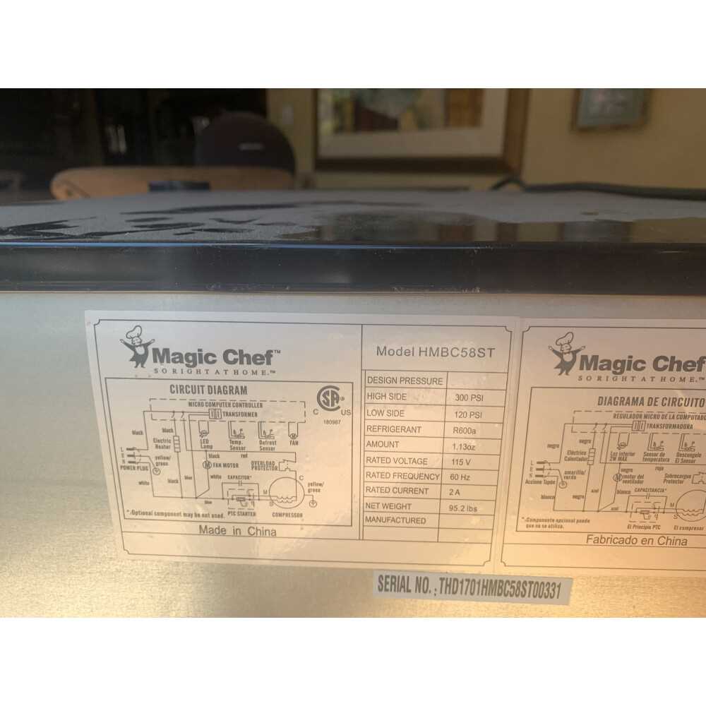 magic chef hmbc58st parts diagram