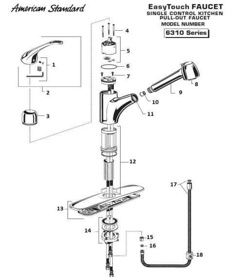 moen kitchen faucet parts diagram with sprayer