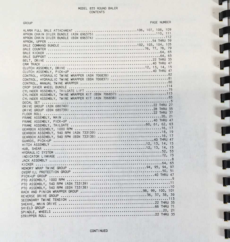 new holland 855 round baler parts diagram