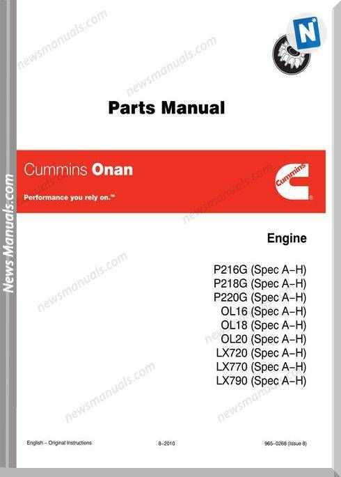 onan p220g parts diagram