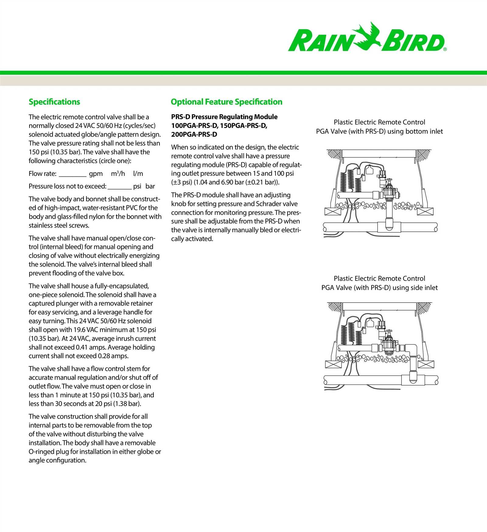 rain bird valve parts diagram