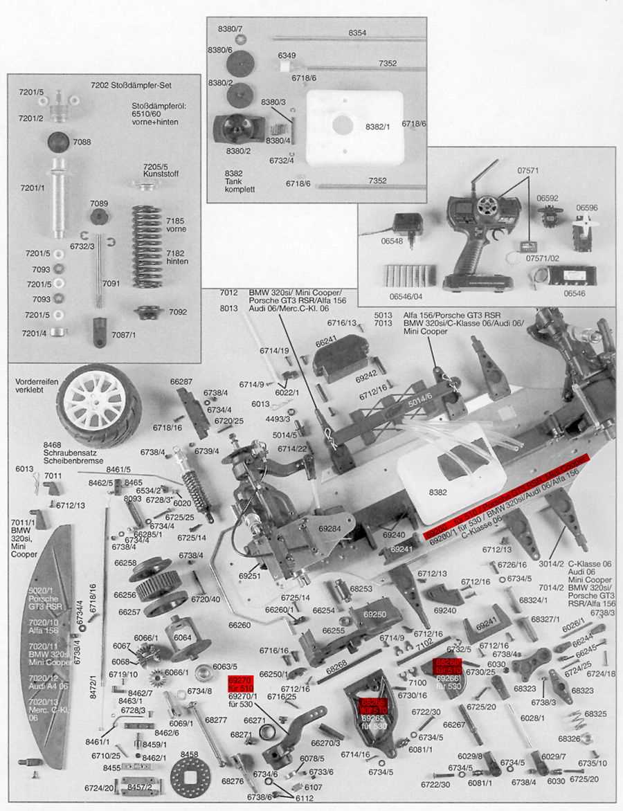 rc car parts diagram