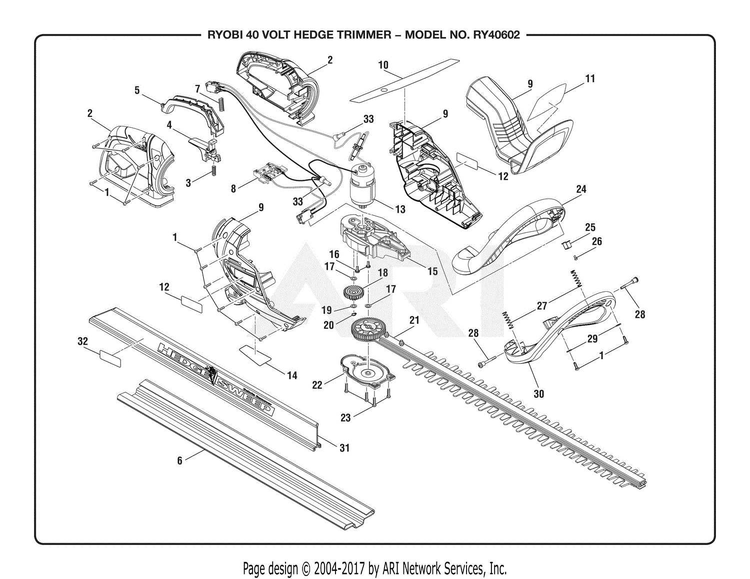 ryobi 40v trimmer parts diagram