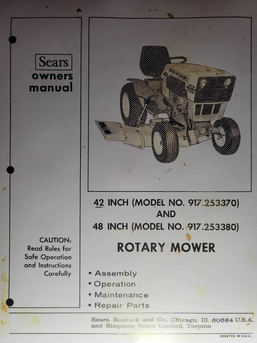 sears tractor parts diagram