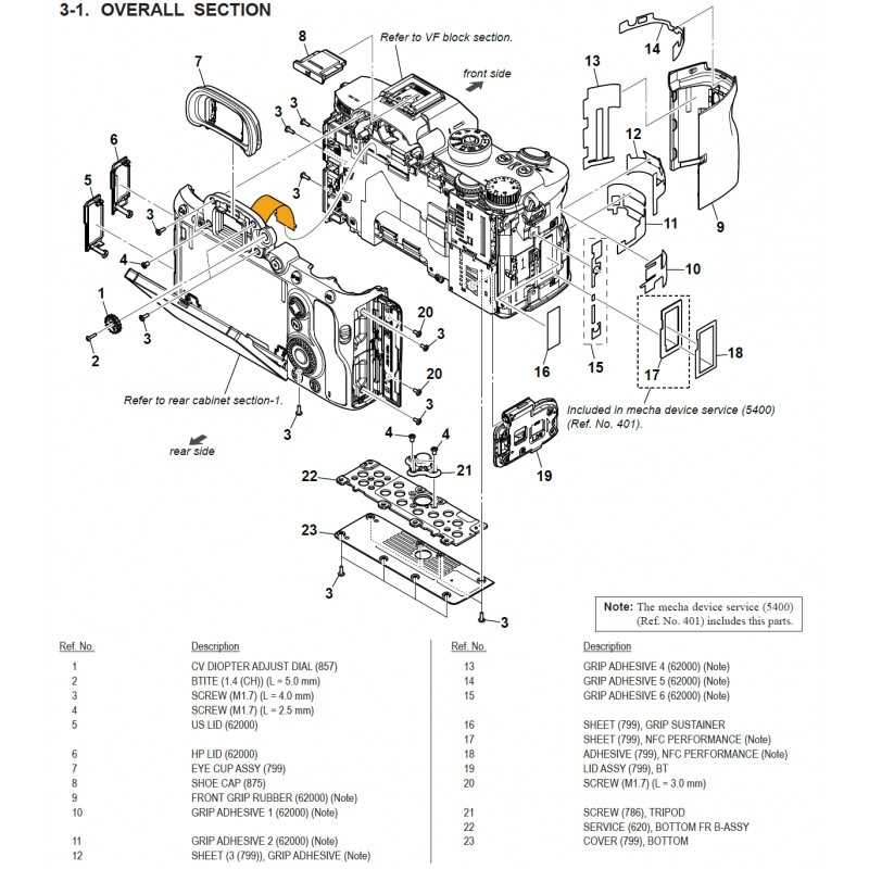 sony a7iii parts diagram