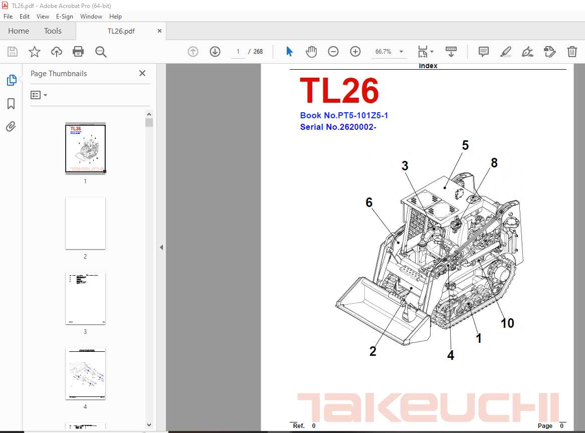 takeuchi tb260 parts diagram