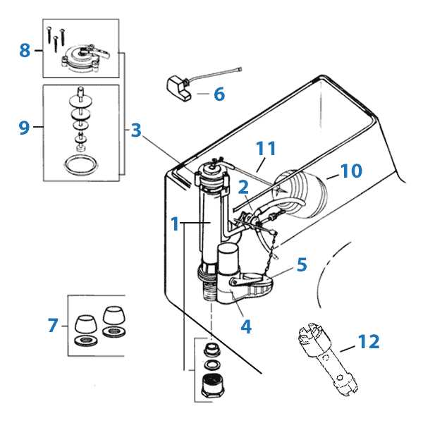 toilet repair parts diagram