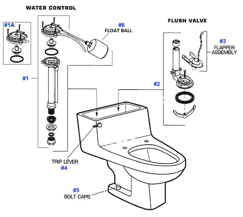 toilet repair parts diagram